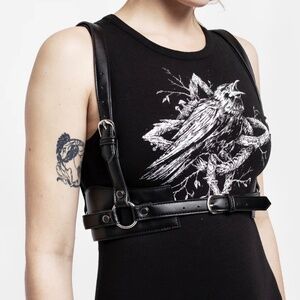 Faux leather harness